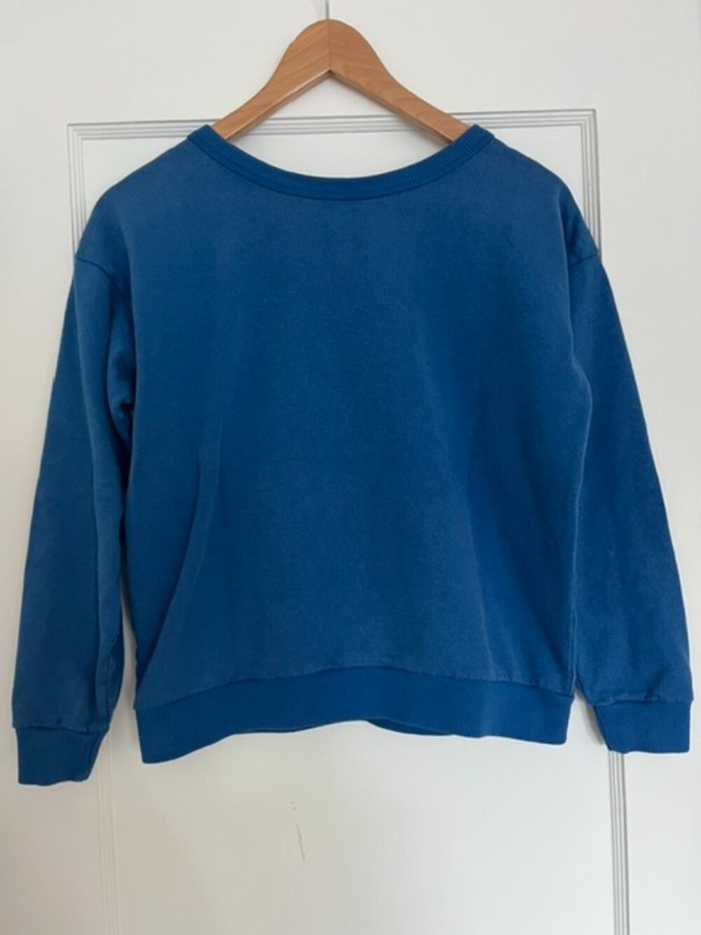 Jungmaven Crewneck Crux Cropped Sweatshirt in Royal Blue | Size Medium - Picture 6 of 7